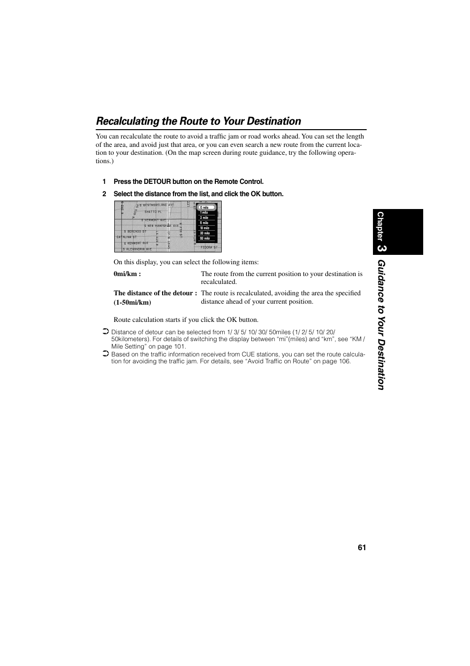 Recalculating the route to your destination | Pioneer CNDV-20 User Manual | Page 63 / 200