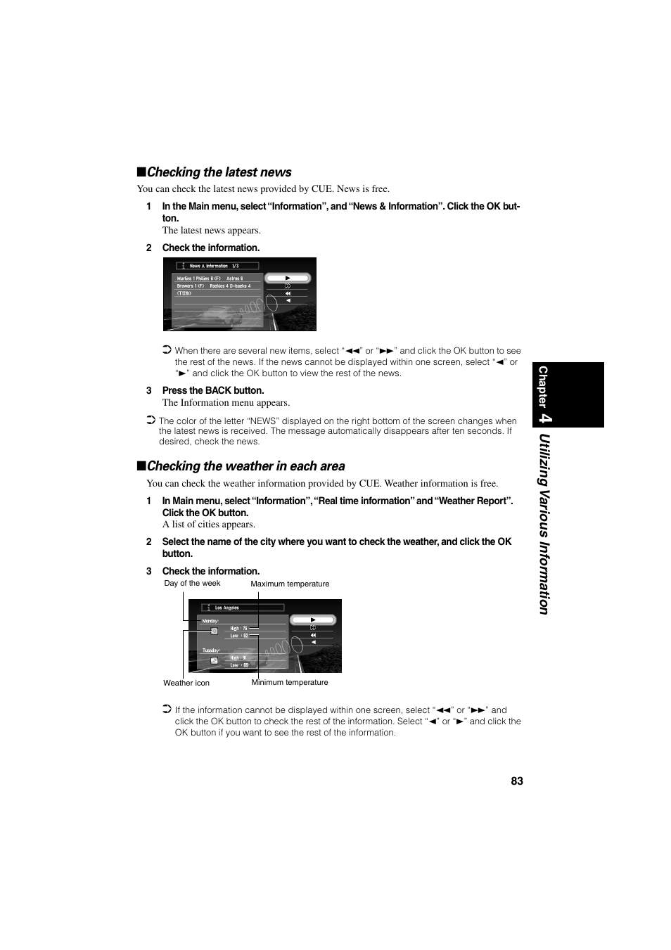 Checking the weather in each area | Pioneer CNDV-20 User Manual | Page 85 / 200