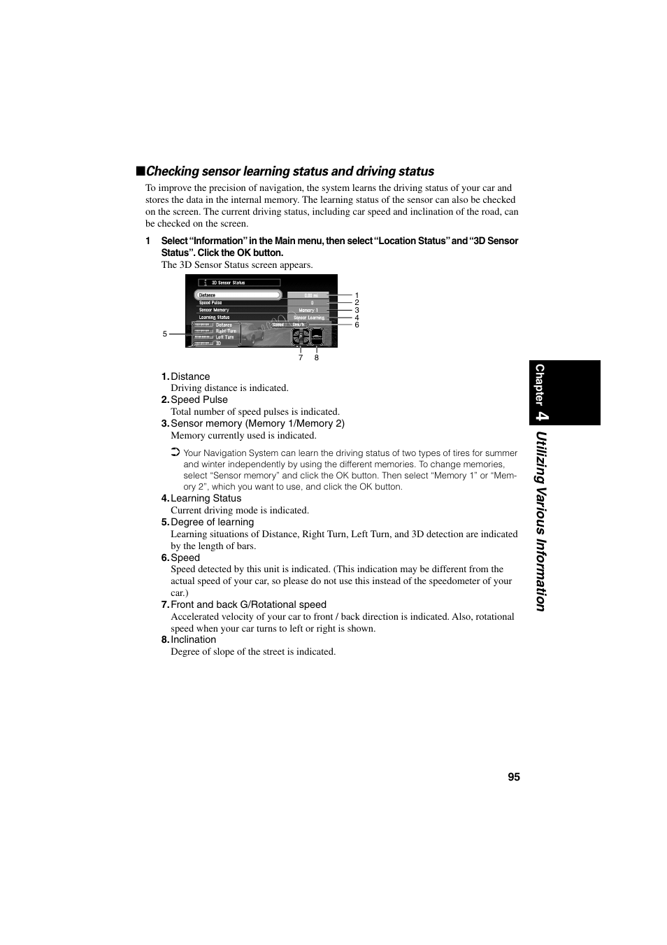 Checking sensor learning status and driving status | Pioneer CNDV-20 User Manual | Page 97 / 200