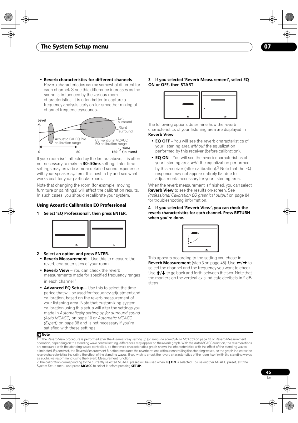 The system setup menu 07, Using acoustic calibration eq professional | Pioneer VSX-1018AH-K User Manual | Page 45 / 100