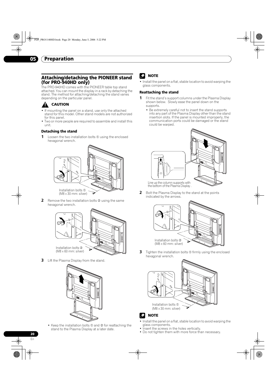 Preparation 05 | Pioneer Elite PureVision PRO 1140HD User Manual | Page 20 / 118