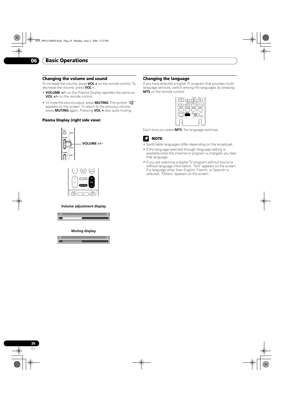 Basic operations 06 | Pioneer Elite PureVision PRO 1140HD User Manual | Page 26 / 118