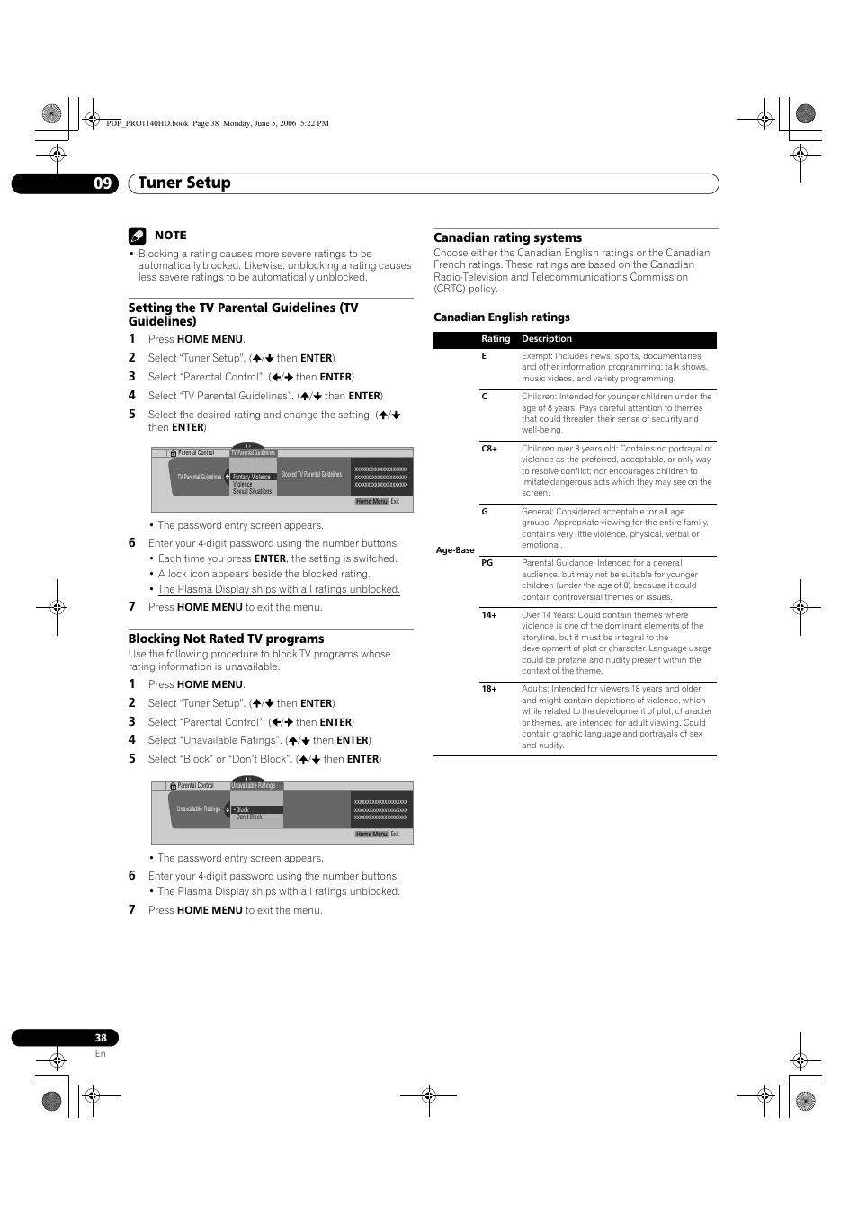 Tuner setup 09 | Pioneer Elite PureVision PRO 1140HD User Manual | Page 38 / 118