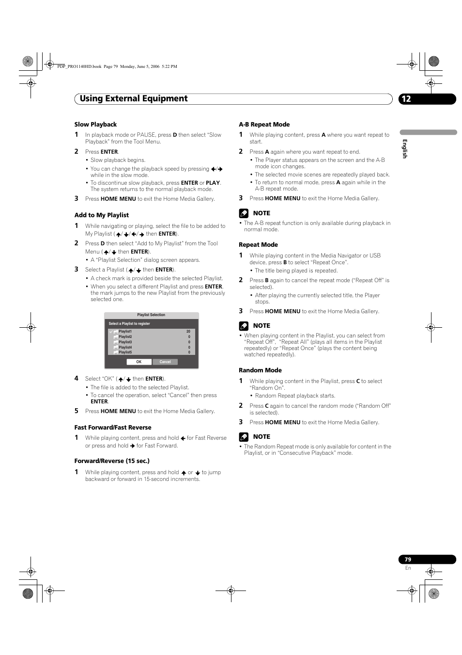 Using external equipment 12 | Pioneer Elite PureVision PRO 1140HD User Manual | Page 79 / 118