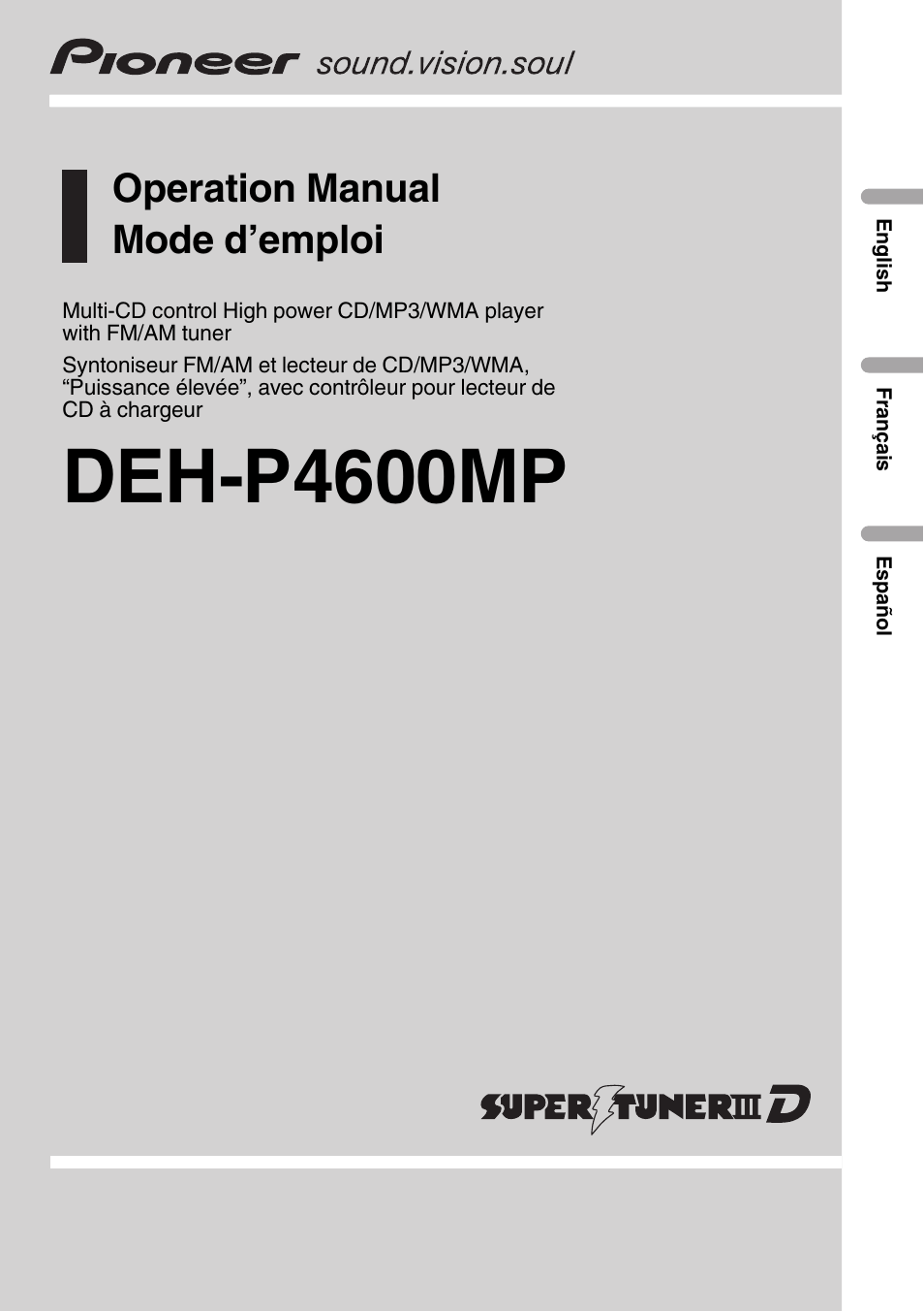 Pioneer DEH-P4600MP User Manual | 140 pages