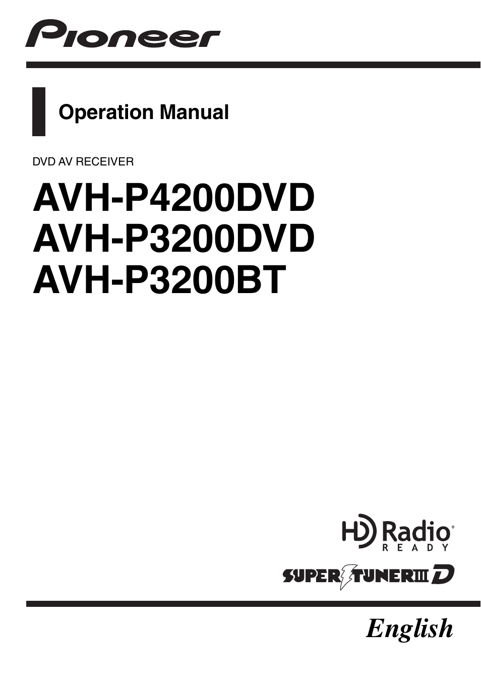 Pioneer AVH-P3200BT User Manual | 96 pages