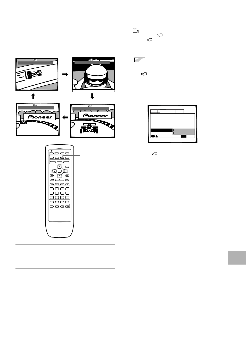 Viewing from a desired camera angle, Multi-angle), Viewing from a desired camera angle (multi-angle) | Turning the angle indicator on and off, Adv anced functions, Press angle during playback | Pioneer DV-C302D User Manual | Page 43 / 64
