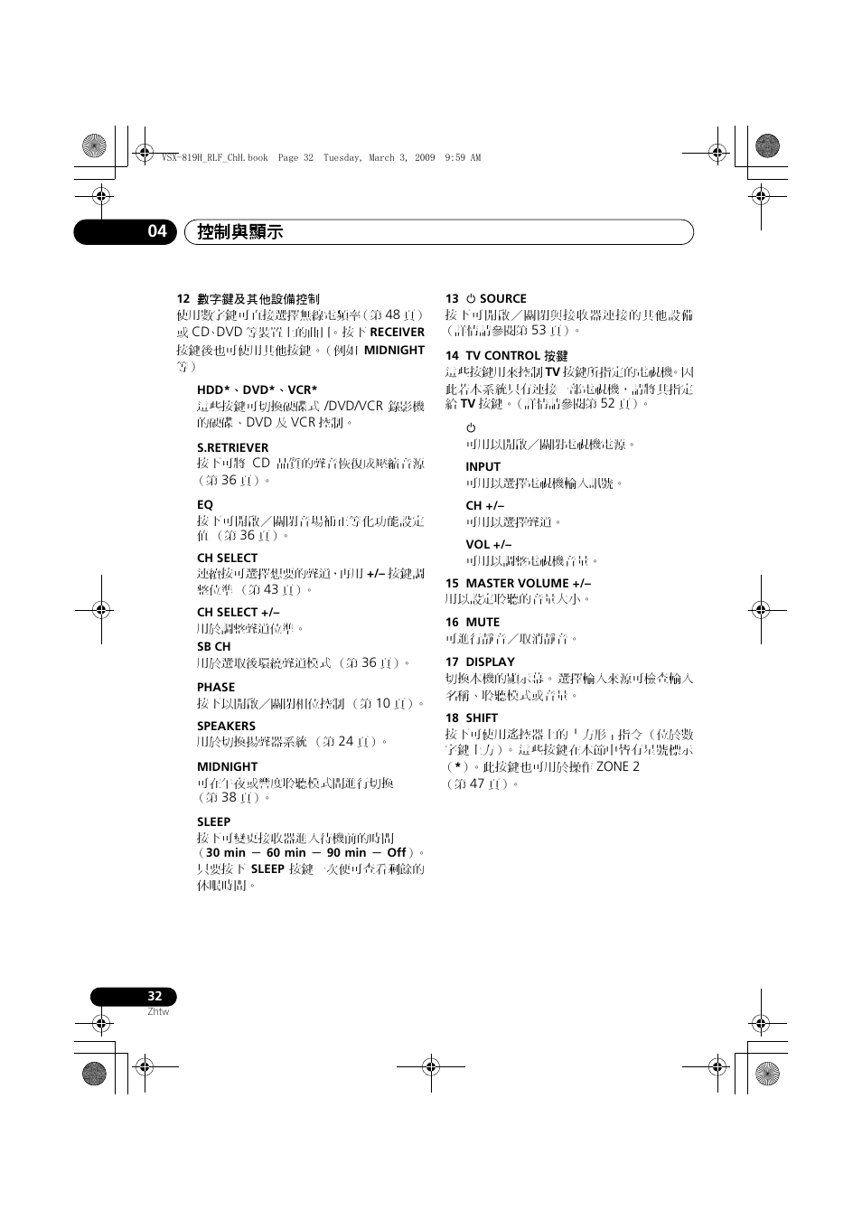 控制與顯示 04 | Pioneer VSX-819H-S User Manual | Page 102 / 211