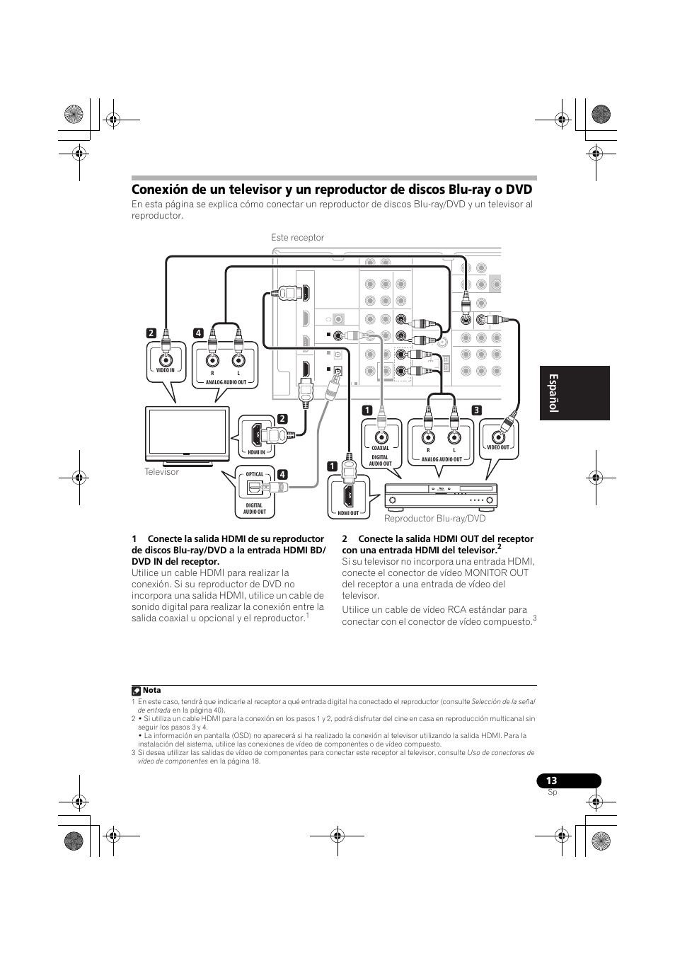 English español, Nota | Pioneer VSX-819H-S User Manual | Page 153 / 211