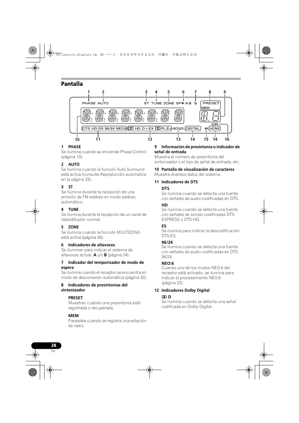 Pantalla | Pioneer VSX-819H-S User Manual | Page 168 / 211