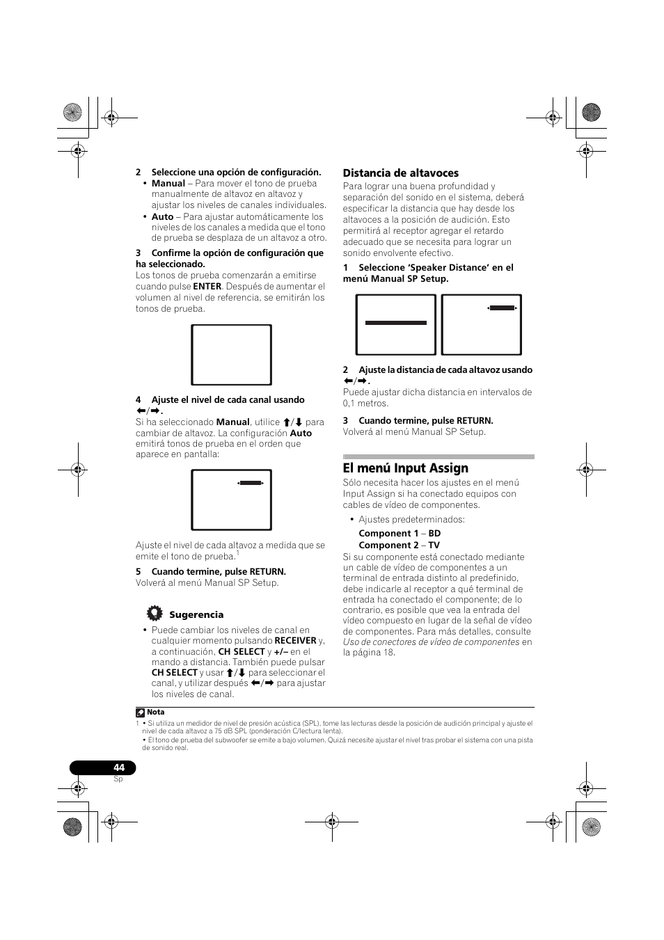 Distancia de altavoces, El menú input assign | Pioneer VSX-819H-S User Manual | Page 184 / 211