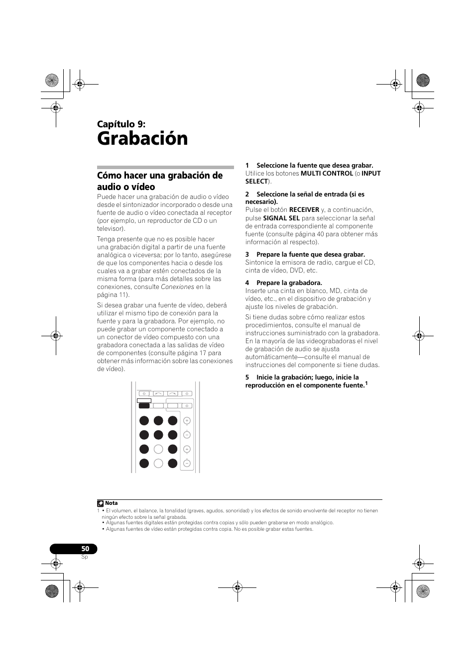 Cómo hacer una grabación de audio o vídeo, Grabación, Capítulo 9 | Pioneer VSX-819H-S User Manual | Page 190 / 211