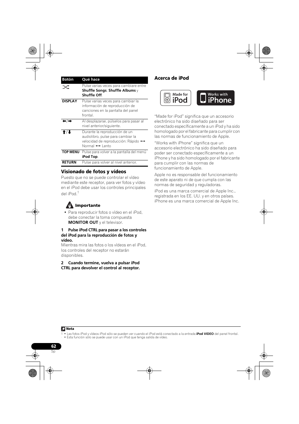 Visionado de fotos y vídeos acerca de ipod | Pioneer VSX-819H-S User Manual | Page 202 / 211