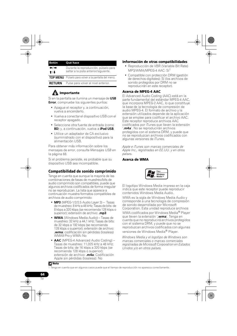 Compatibilidad de sonido comprimido | Pioneer VSX-819H-S User Manual | Page 204 / 211