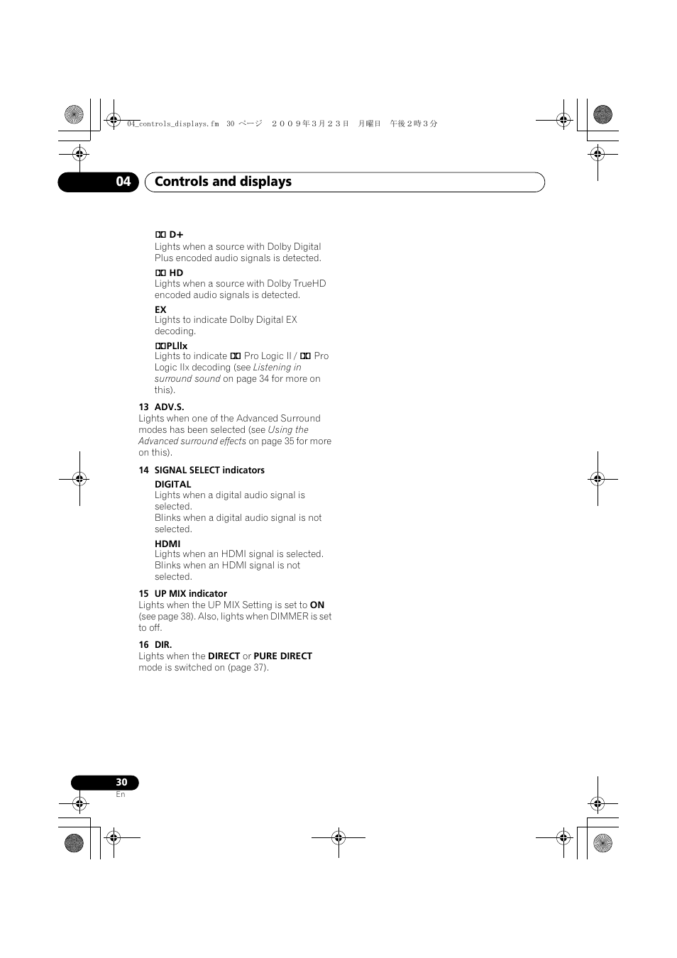 Controls and displays 04 | Pioneer VSX-819H-S User Manual | Page 30 / 211