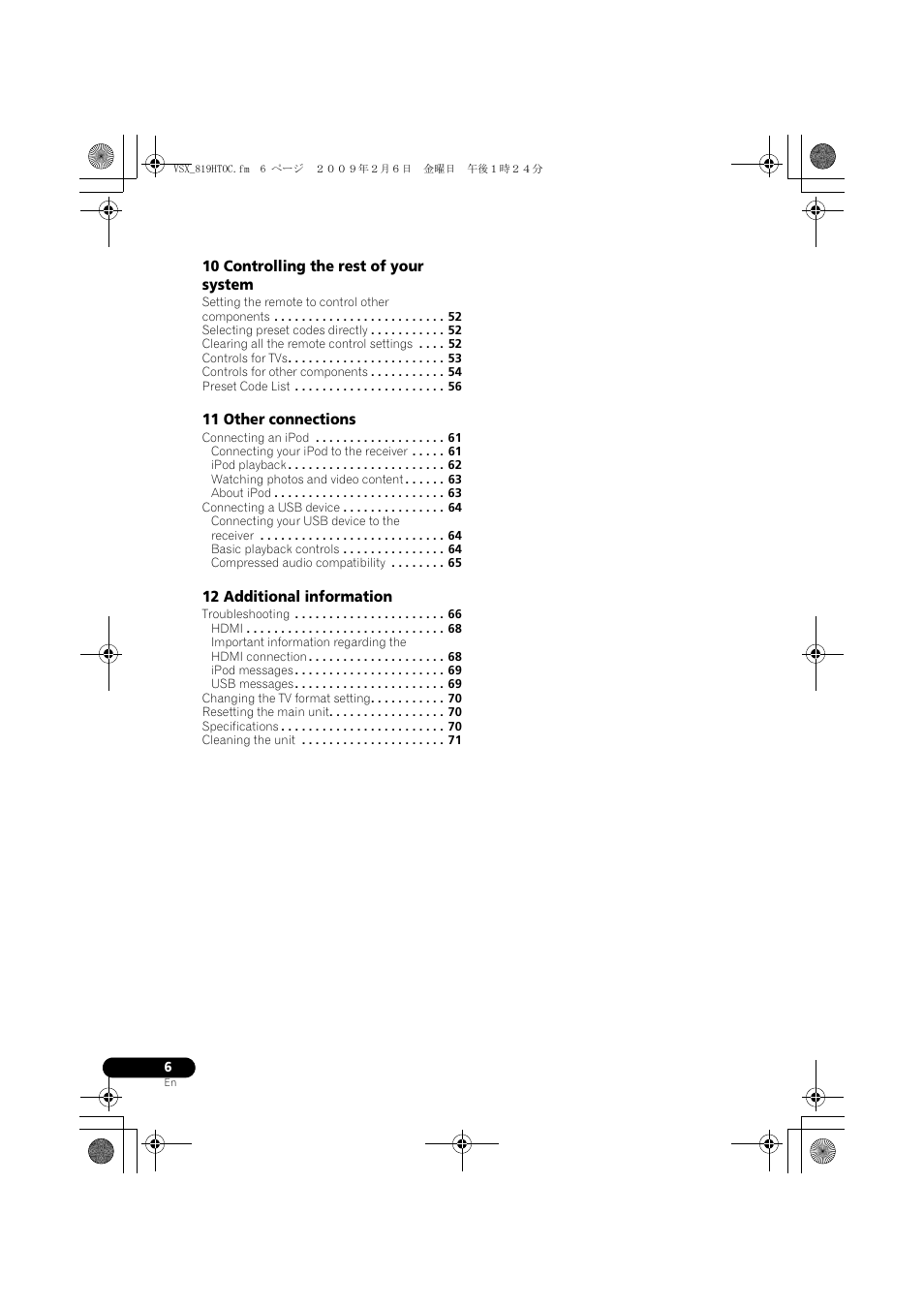 Pioneer VSX-819H-S User Manual | Page 6 / 211