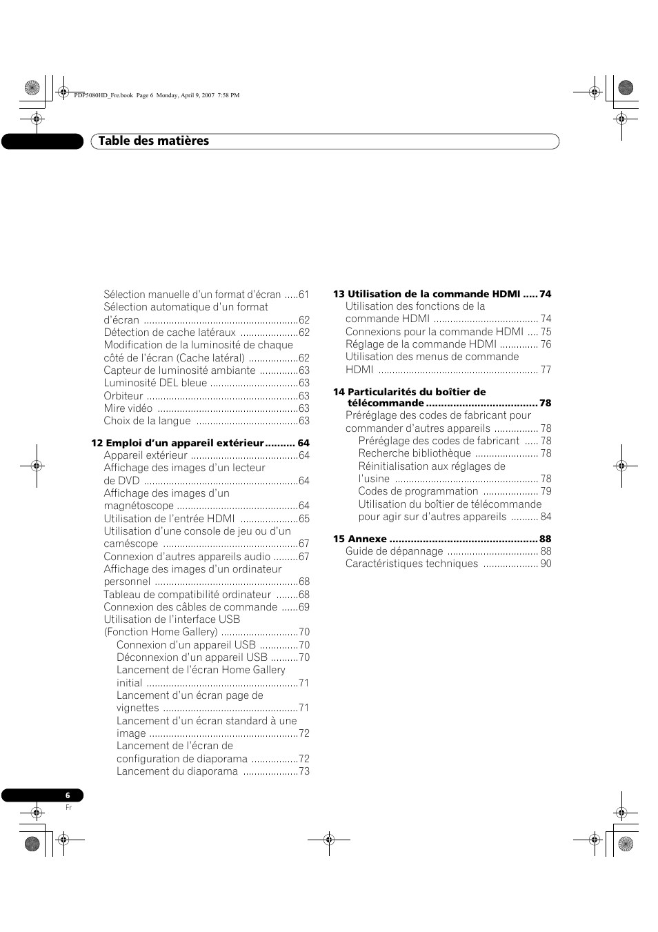 Pioneer PDP-5080HD User Manual | Page 106 / 285