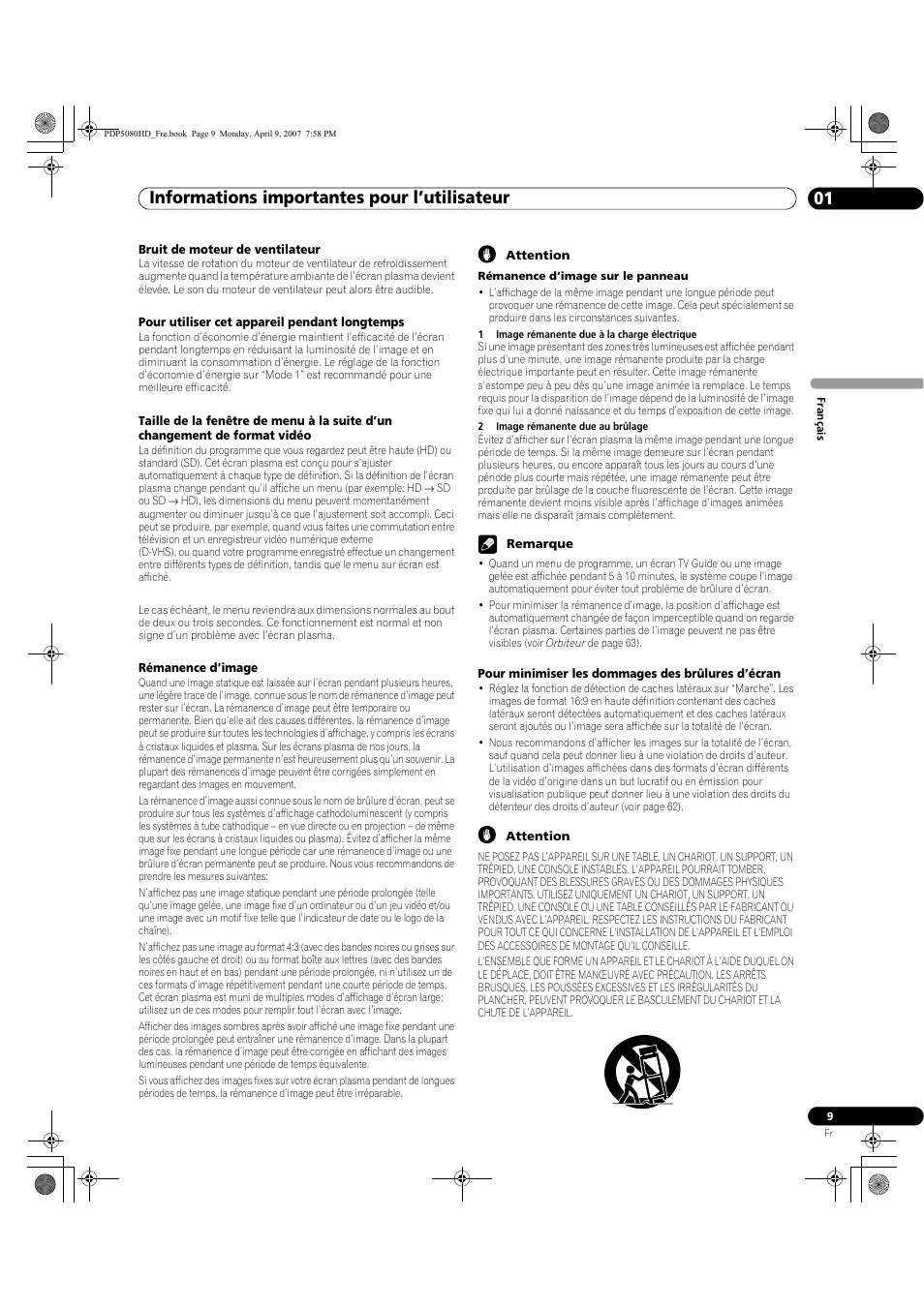 Informations importantes pour l’utilisateur 01 | Pioneer PDP-5080HD User Manual | Page 109 / 285