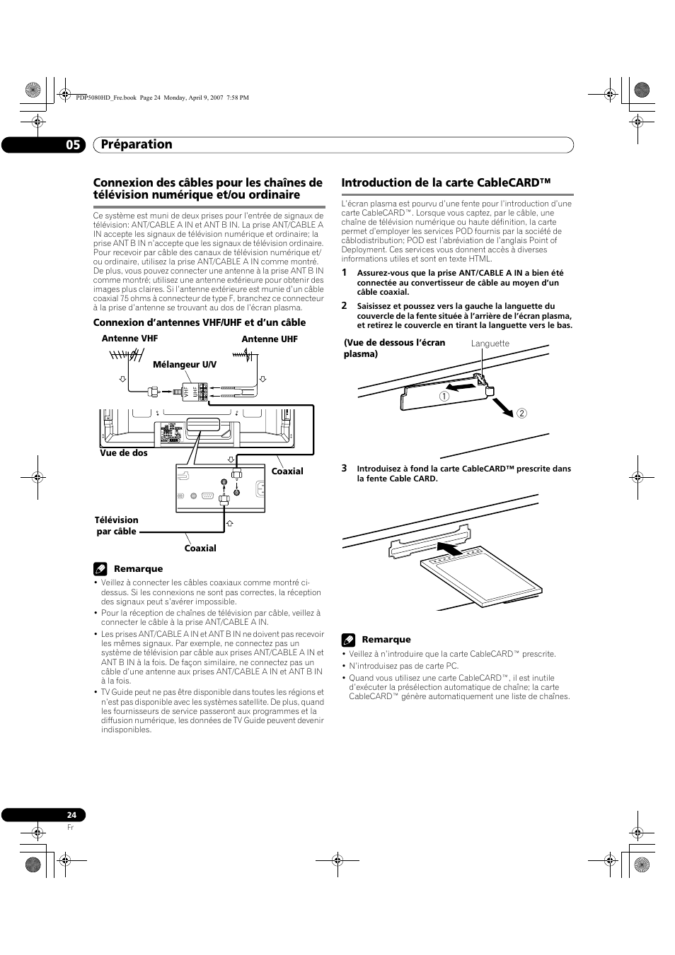 Préparation 05 | Pioneer PDP-5080HD User Manual | Page 124 / 285