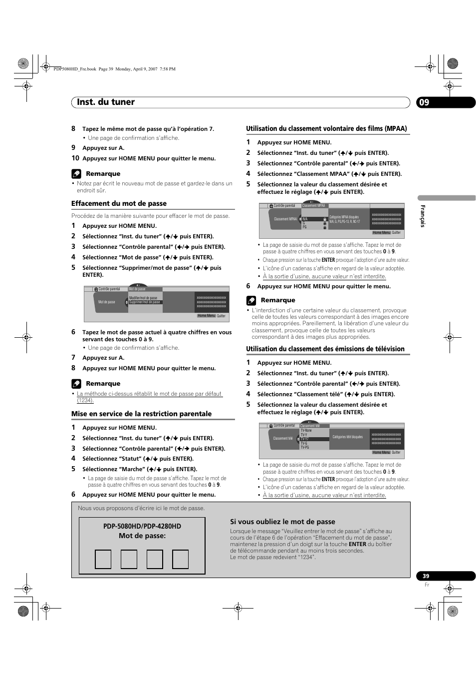Inst. du tuner 09 | Pioneer PDP-5080HD User Manual | Page 139 / 285
