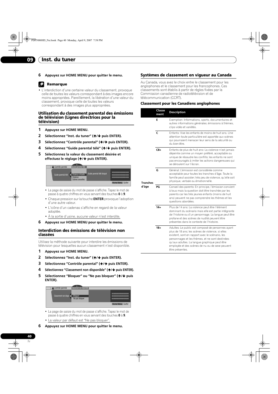 Inst. du tuner 09 | Pioneer PDP-5080HD User Manual | Page 140 / 285