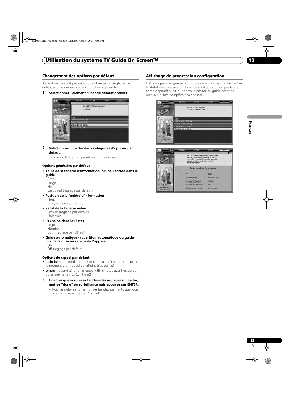 Utilisation du système tv guide on screen™ 10 | Pioneer PDP-5080HD User Manual | Page 153 / 285