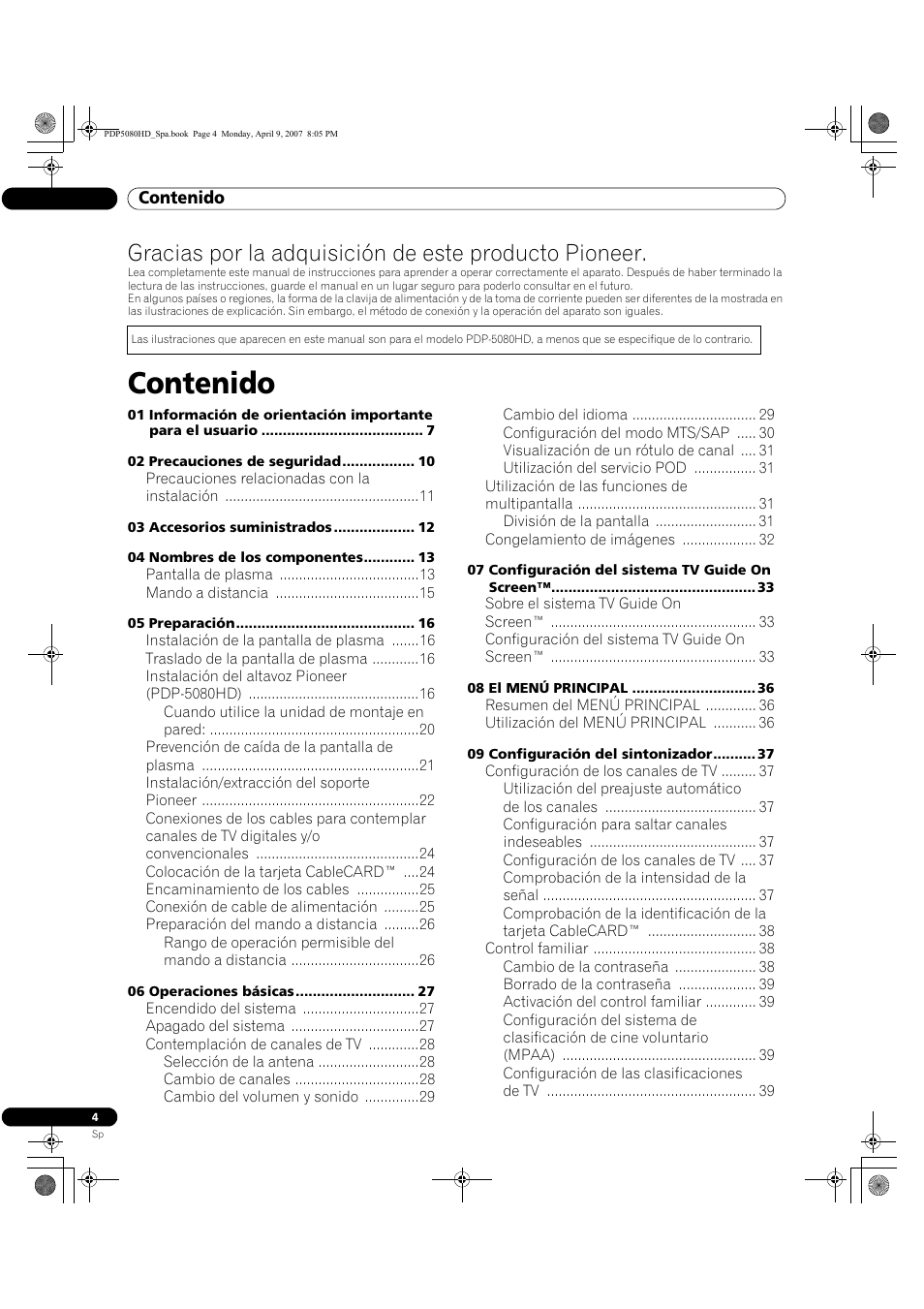 Pioneer PDP-5080HD User Manual | Page 196 / 285