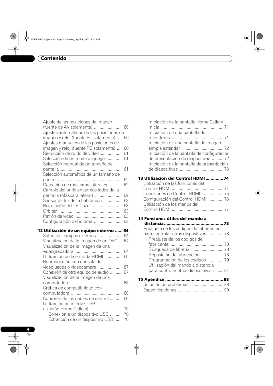 Pioneer PDP-5080HD User Manual | Page 198 / 285