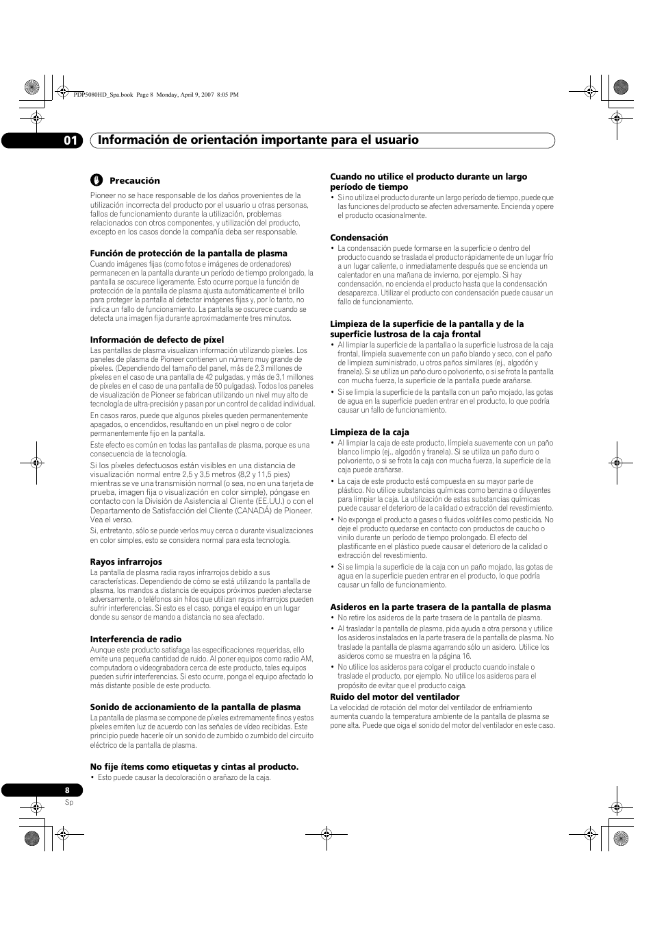 Pioneer PDP-5080HD User Manual | Page 200 / 285