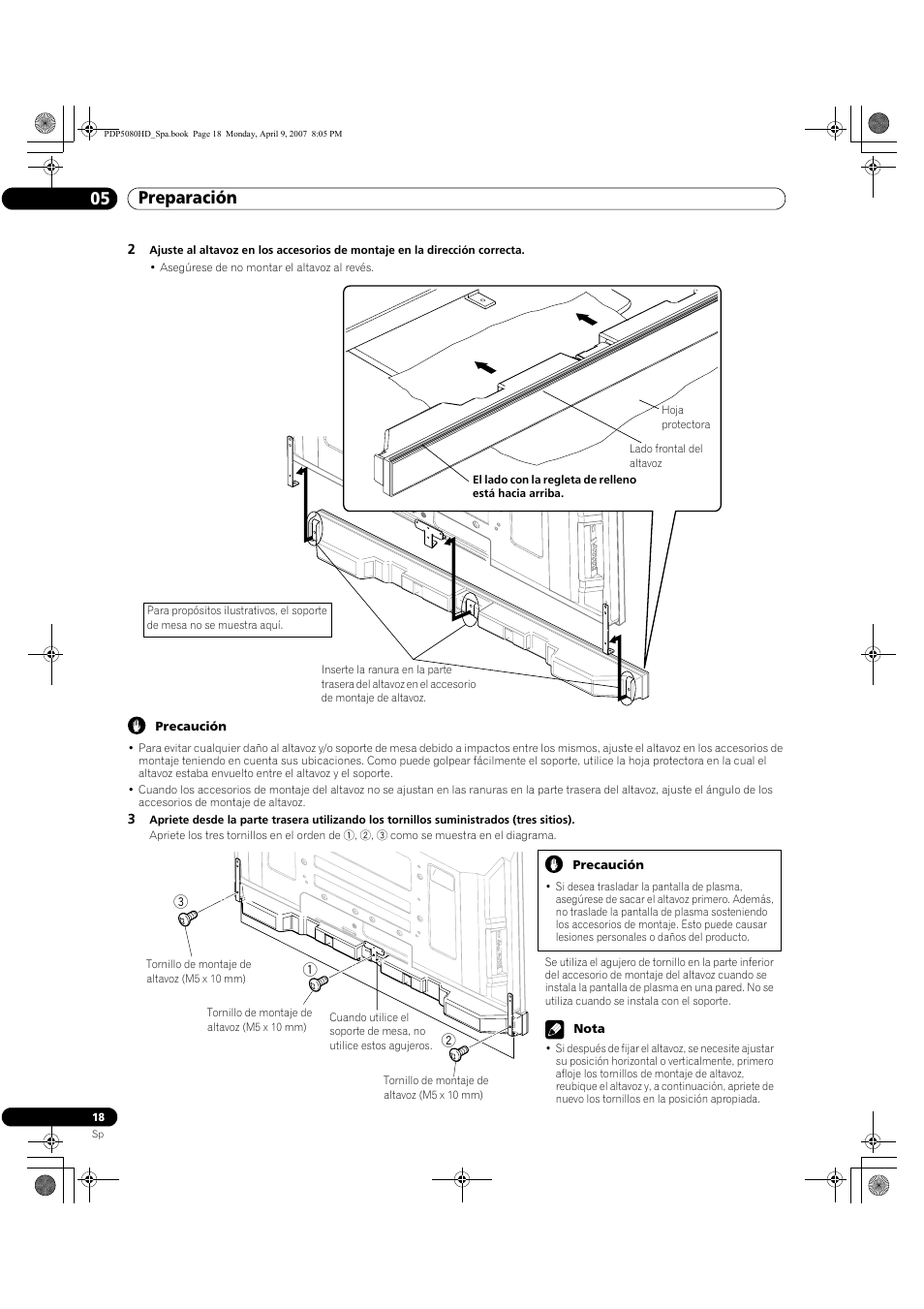 Preparación 05 | Pioneer PDP-5080HD User Manual | Page 210 / 285