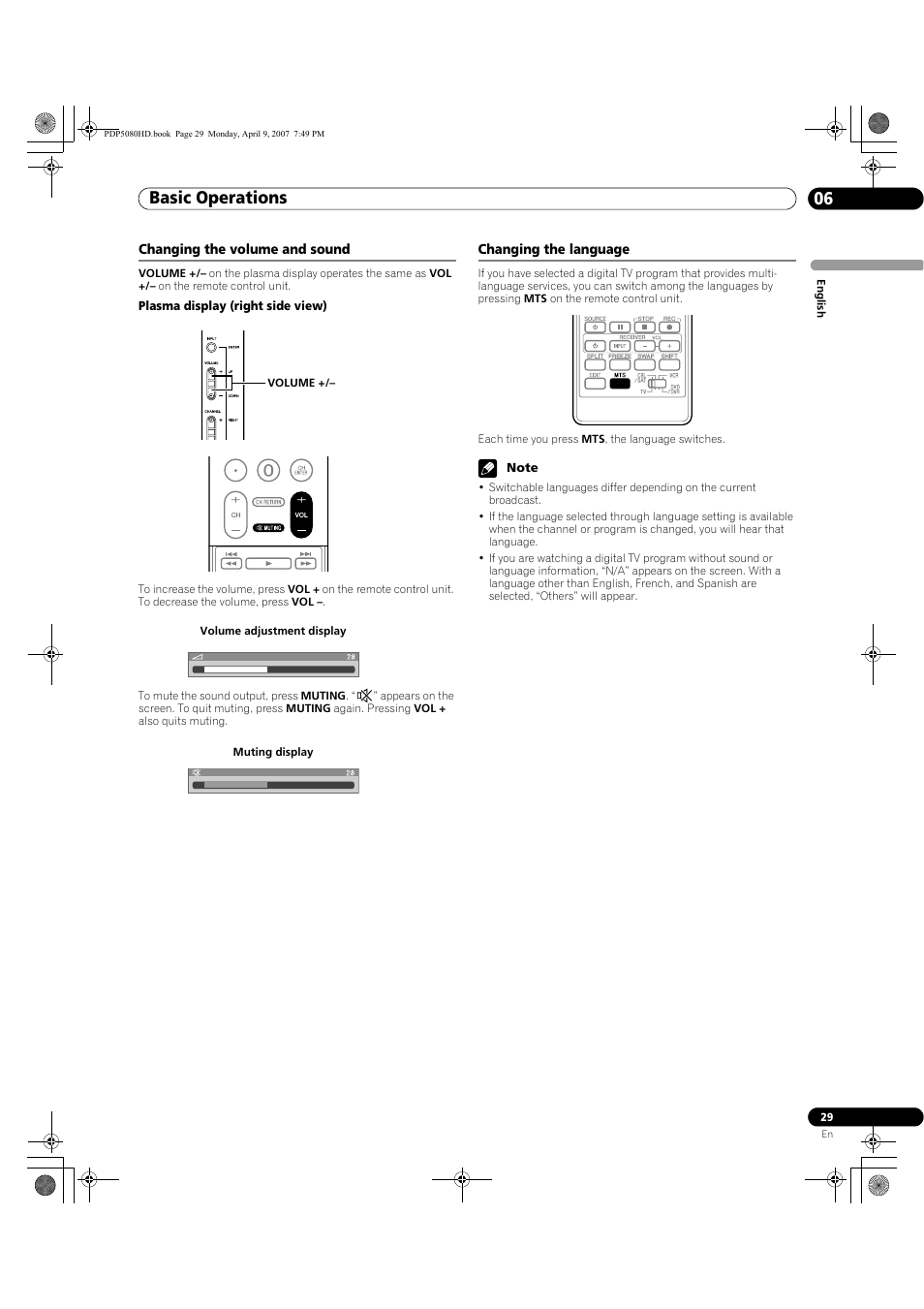 Basic operations 06 | Pioneer PDP-5080HD User Manual | Page 29 / 285