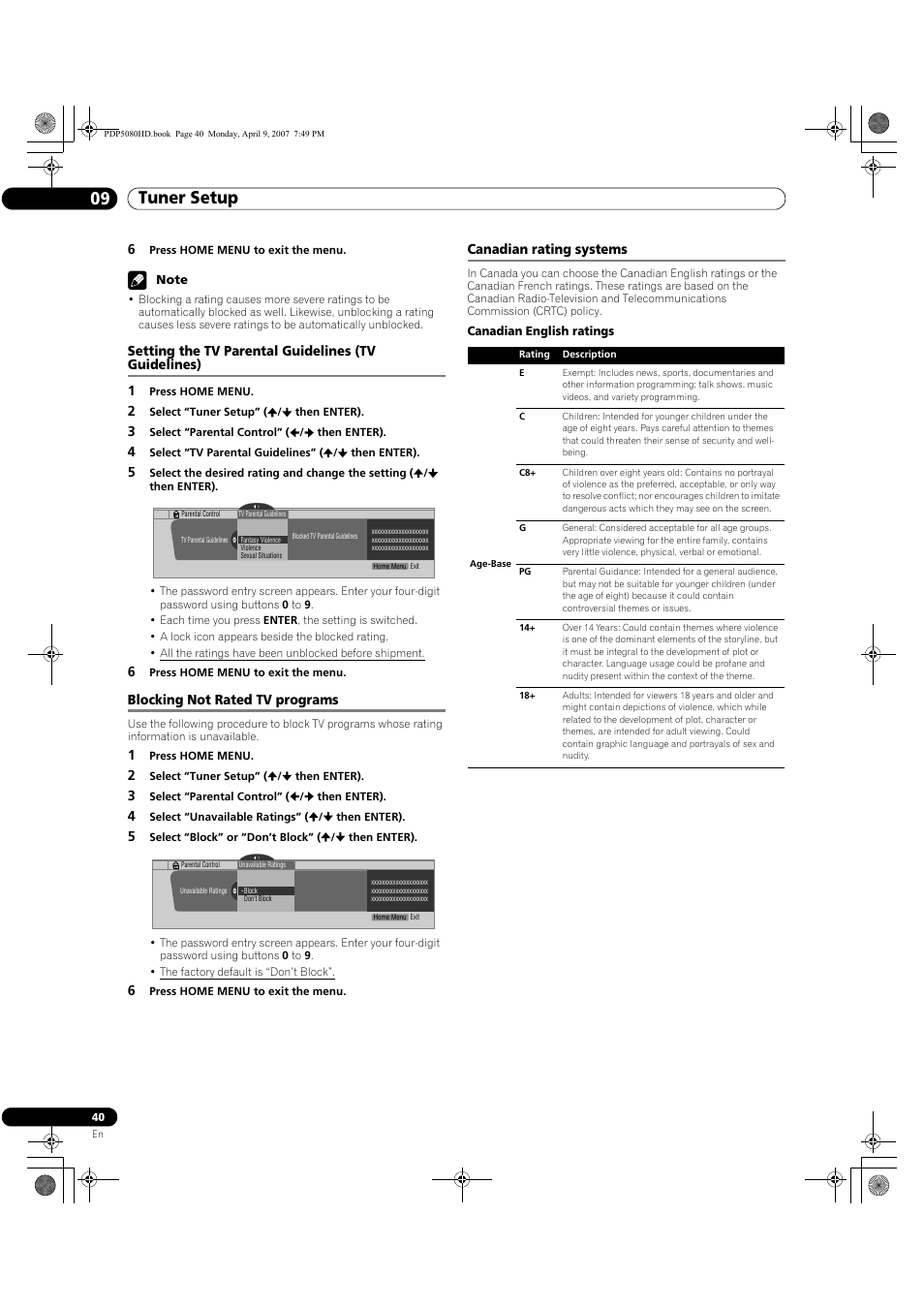 Tuner setup 09 | Pioneer PDP-5080HD User Manual | Page 40 / 285
