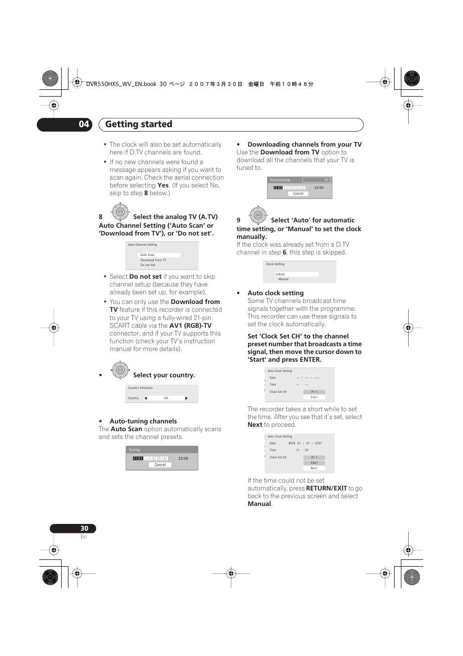 Getting started 04 | Pioneer DVR-550HX-S User Manual | Page 30 / 155