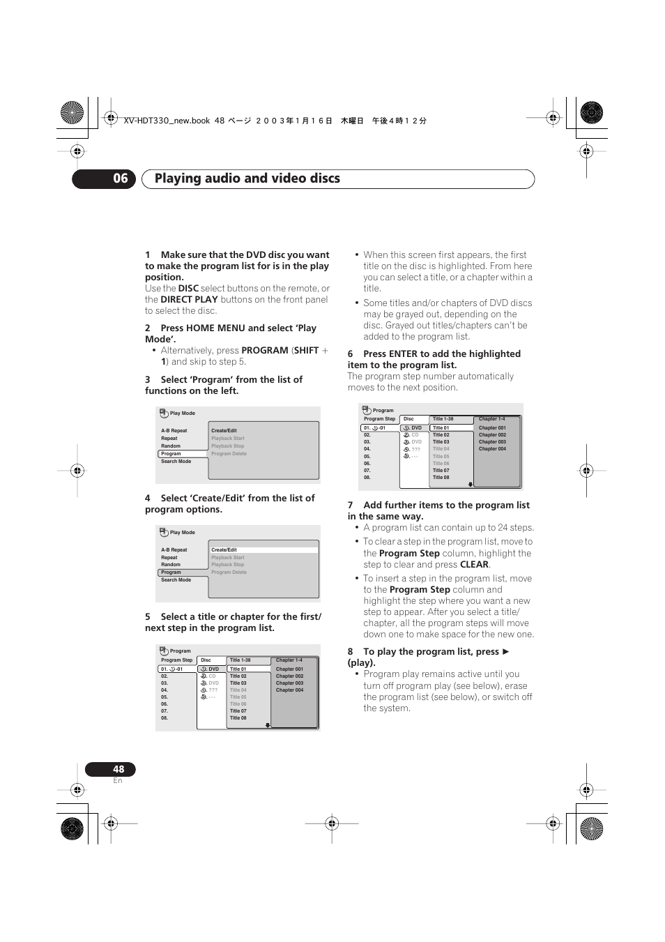 Playing audio and video discs 06 | Pioneer S-HTD330 User Manual | Page 48 / 92