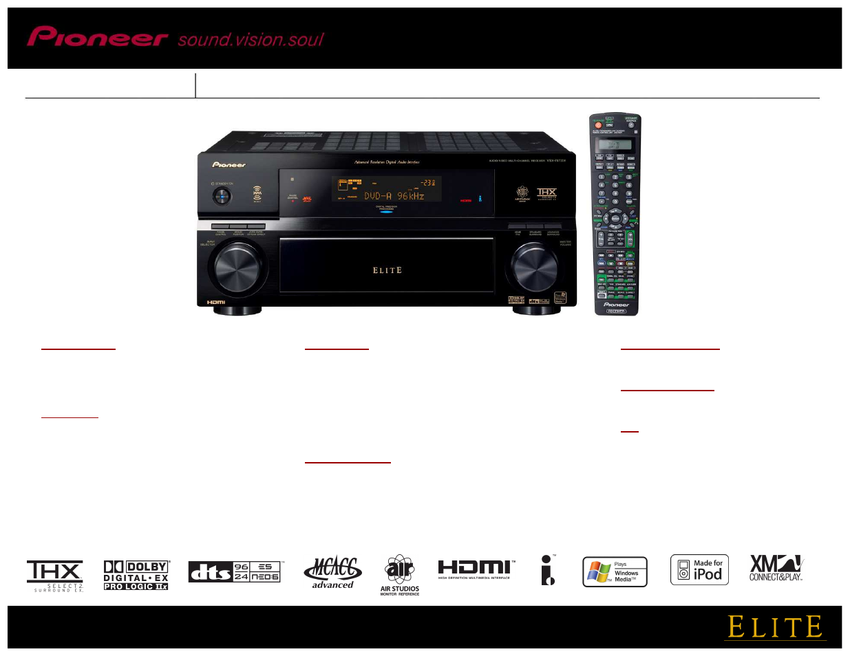 Pioneer VSX-74TXVi-S User Manual | 2 pages