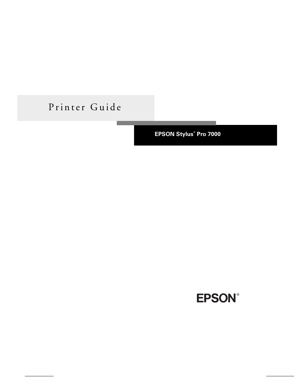 Epson Stylus Pro 7000 User Manual | 147 pages