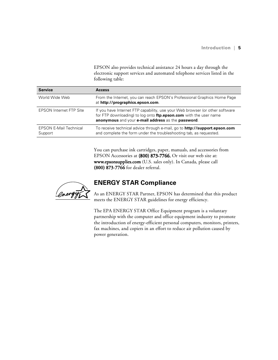 Energy star compliance, Nergy star compliance | Epson Stylus Pro 7000 User Manual | Page 13 / 147