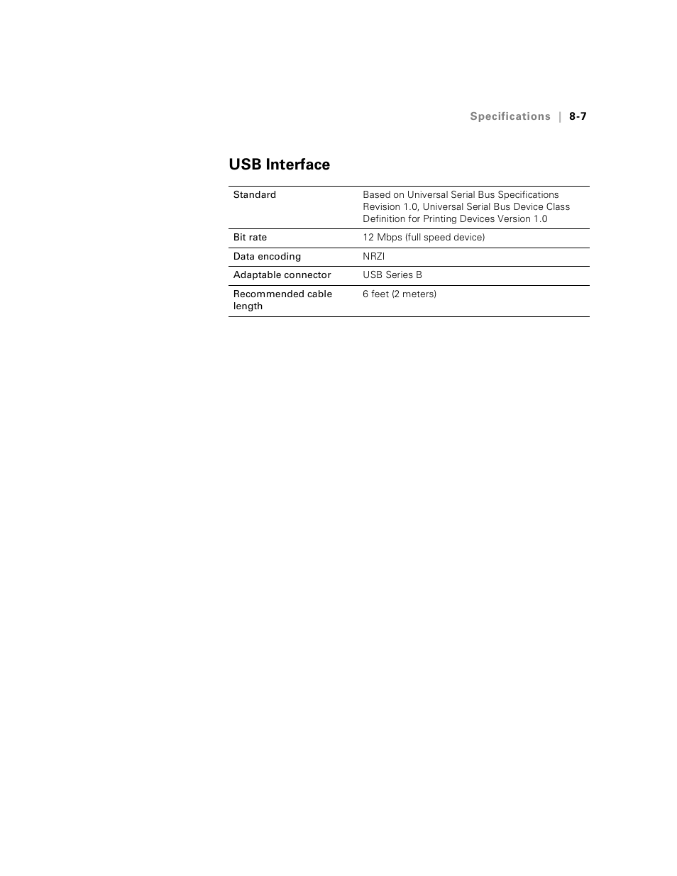 Usb interface, Usb interface -7 | Epson Stylus Pro 7000 User Manual | Page 133 / 147