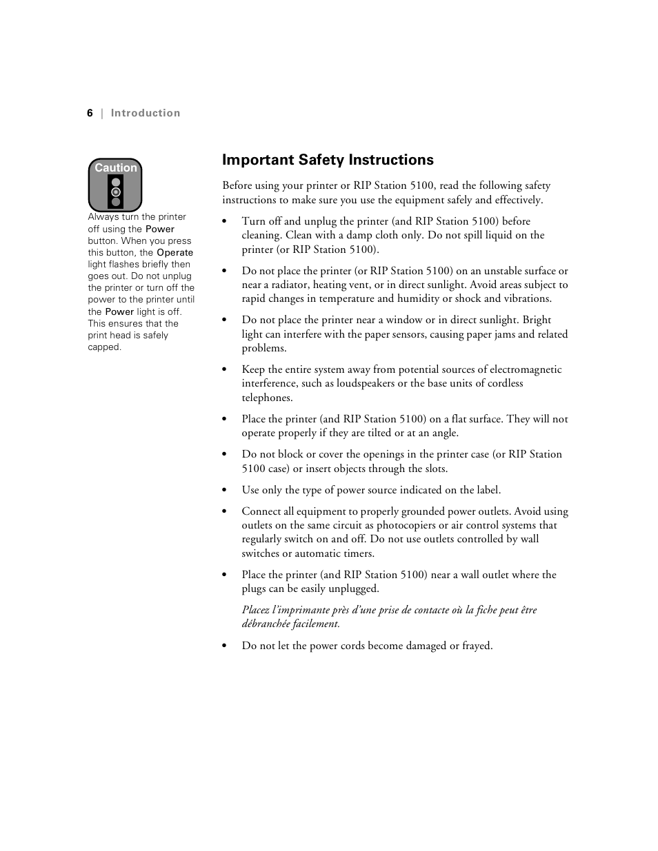 Important safety instructions | Epson Stylus Pro 7000 User Manual | Page 14 / 147