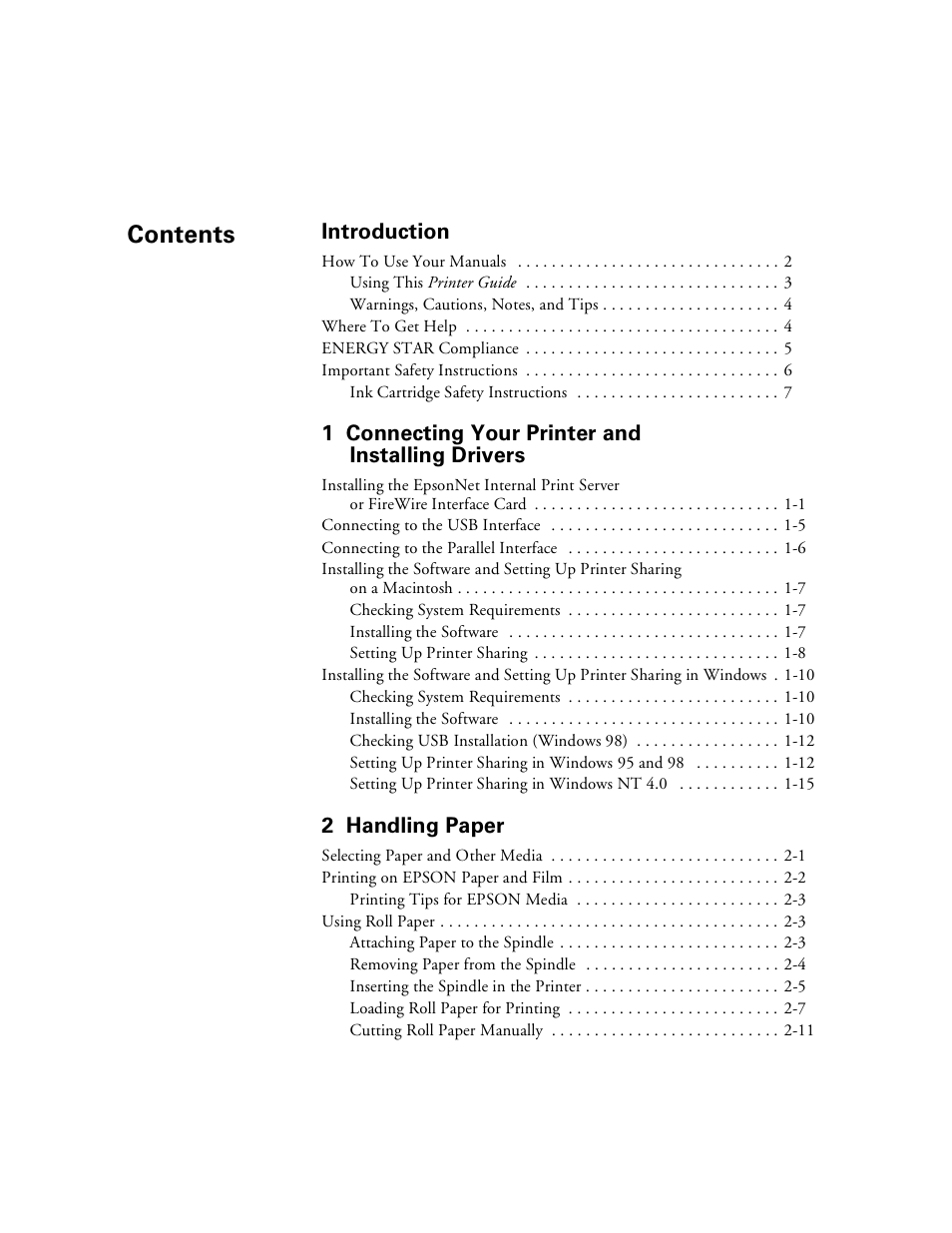 Epson Stylus Pro 7000 User Manual | Page 5 / 147