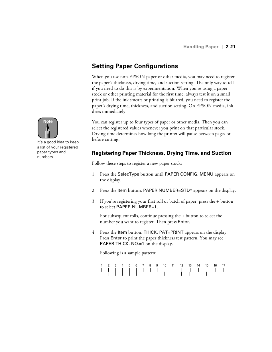 Setting paper configurations, Setting paper configurations -21 | Epson Stylus Pro 7000 User Manual | Page 55 / 147