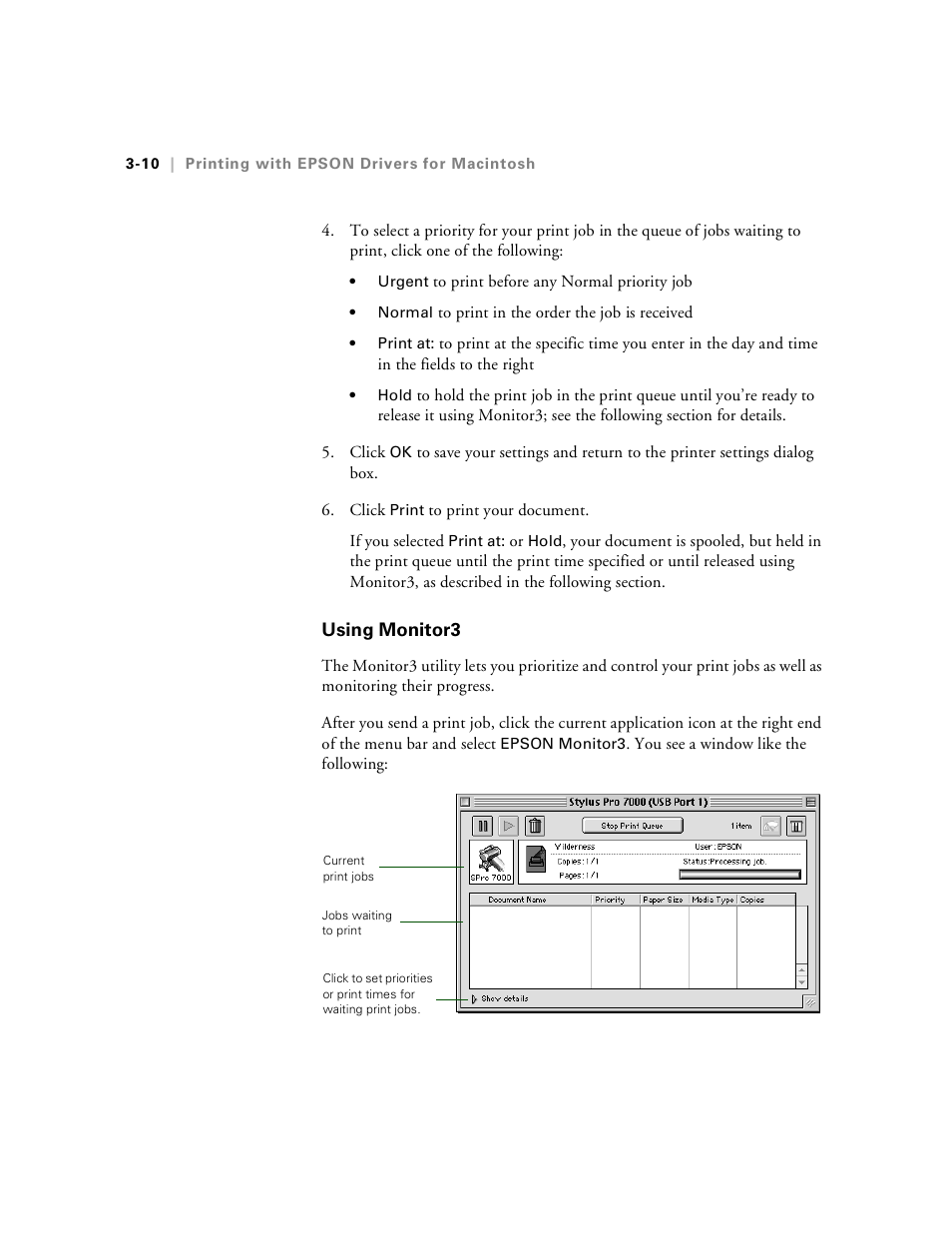 Using monitor3, Using monitor3 -10 | Epson Stylus Pro 7000 User Manual | Page 66 / 147