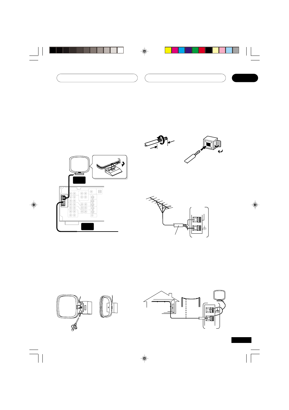 Connecting up 03, Fm wire antenna, Connecting antennas | Am loop antenna, Using external antennas, Antenna snap connectors | Pioneer VSX-D811S User Manual | Page 19 / 76