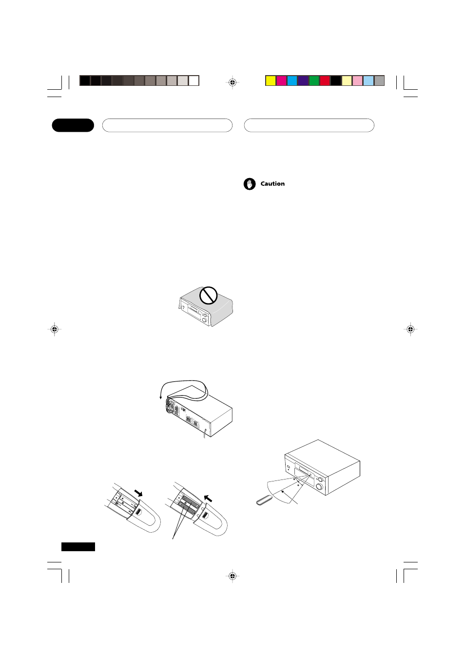 Before you start 01, Checking what’s in the box, Installing the receiver | Making cable connections, Loading the batteries, Operating range of remote control unit | Pioneer VSX-D811S User Manual | Page 6 / 76