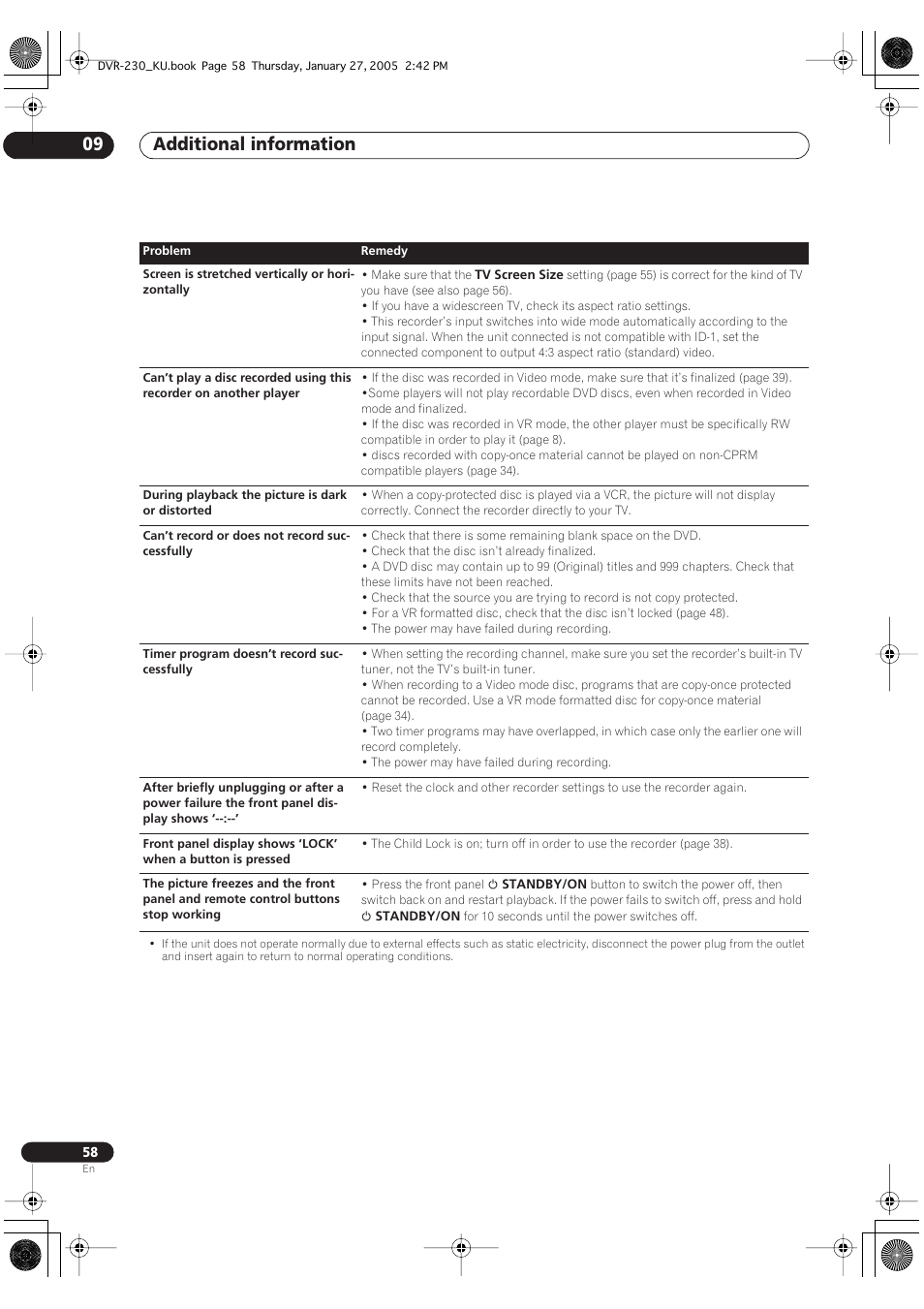 Additional information 09 | Pioneer DVR-233-S User Manual | Page 58 / 68