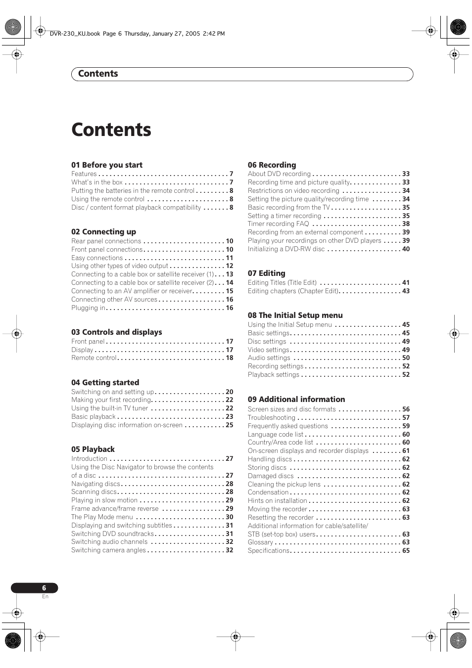 Pioneer DVR-233-S User Manual | Page 6 / 68