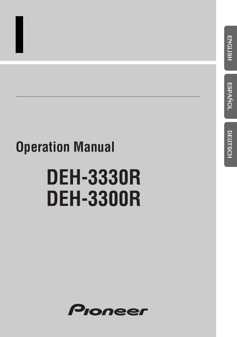Pioneer DEH-3300R  EN User Manual | 116 pages