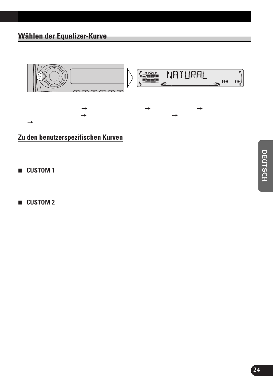 Wählen der equalizer-kurve, Zu den benutzerspezifischen kurven | Pioneer DEH-3300R  EN User Manual | Page 101 / 116