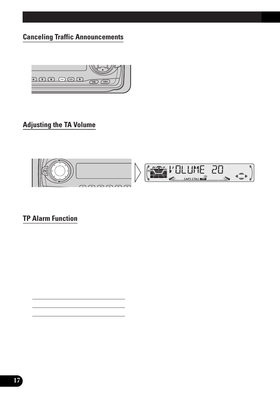 Pty function, Searching the pty, News program interruption setting (news) | Pty alarm, Canceling announcements, Pty list, A title (english), Using rds functions | Pioneer DEH-3300R  EN User Manual | Page 18 / 116