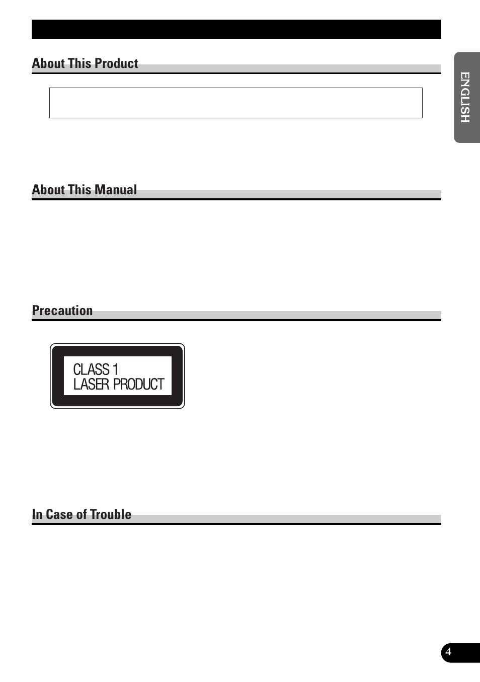 Before using this product, About this product, About this manual | Precaution | Pioneer DEH-3300R  EN User Manual | Page 5 / 116